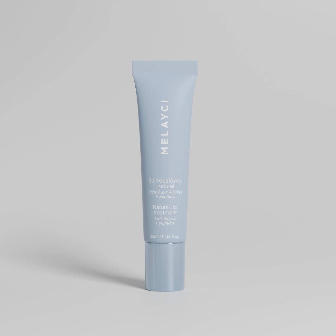 Packshot du soin des lèvres naturel Melayci, montrant le tube du produit.